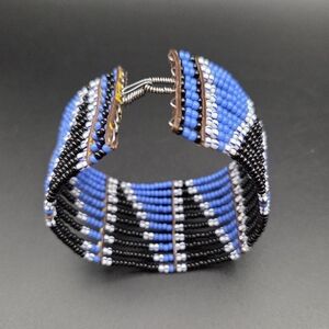 Beaded Bracelet in Blue and Black